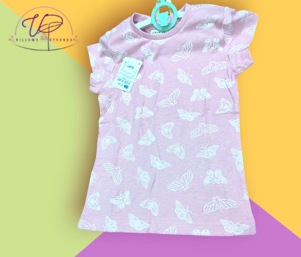 Crown Of Hearts Kids Butterfly printed T-shirt - French Lilac, 2 Yr - 3 Yr