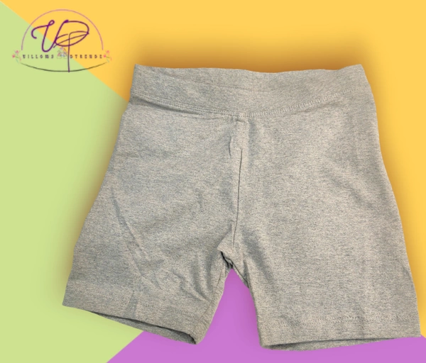 Plain Grey Soft Elastic Kids Shorts - Silver, 9yr