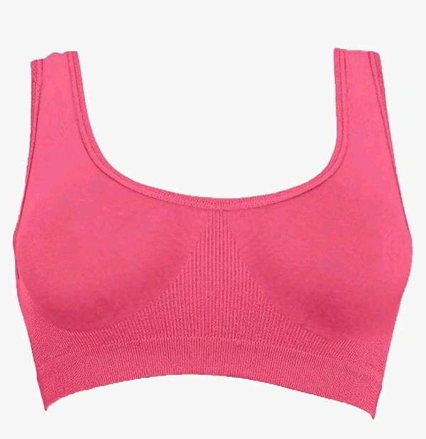 Sports Air Bra One Size Non Padded | Cotton lycra 485 - Red, One Size