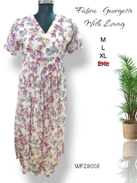 Ruthvi Ethnics Western Gown cum Maxi WF29005 - XL, White With Florel