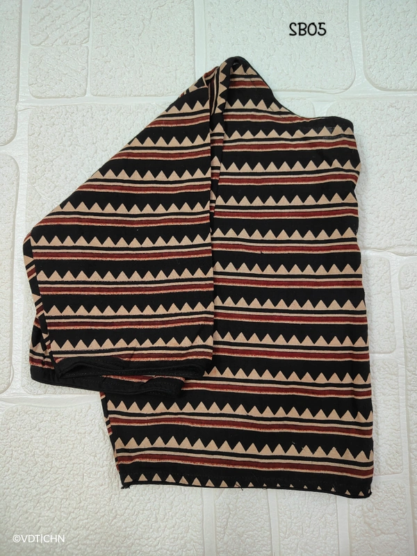 Ruthvi Ethnics Ajrakh Blouse SB05 - Black, FS