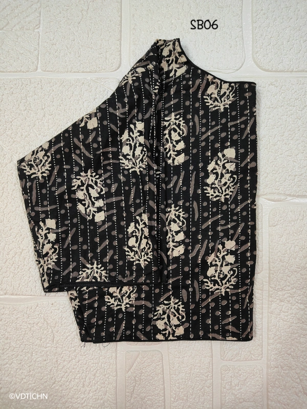 Ruthvi Ethnics Ajrakh Blouse SB06 - Black, FS
