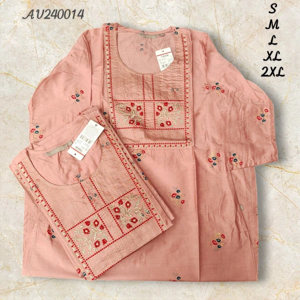 Avaasa Kurthis AV240014 - Peach Orange, M