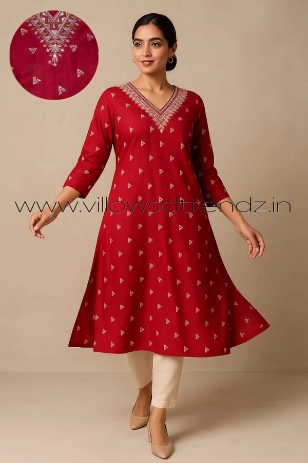 Avaasa Kurthis AV240020 - Red, XL