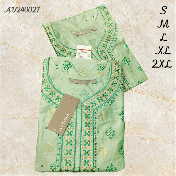 Avaasa Kurthis AV240027 - S, Green