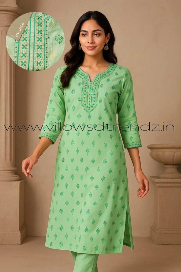 Avaasa Kurthis AV240027 - Green, L