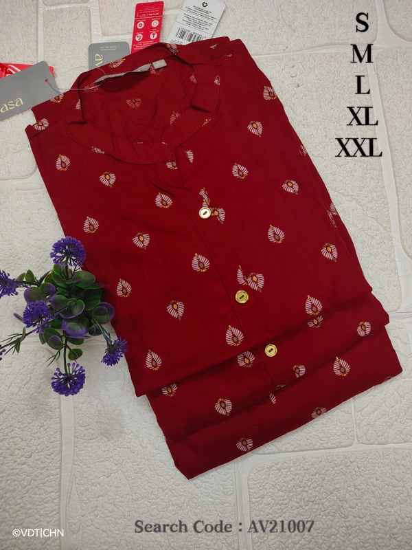 Srishti Avaasa Kurtis AV21007 - XL, Red
