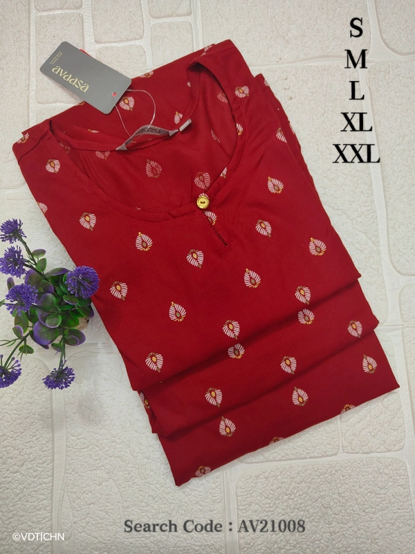 Srishti Avaasa Kurtis AV21008 - S, Red