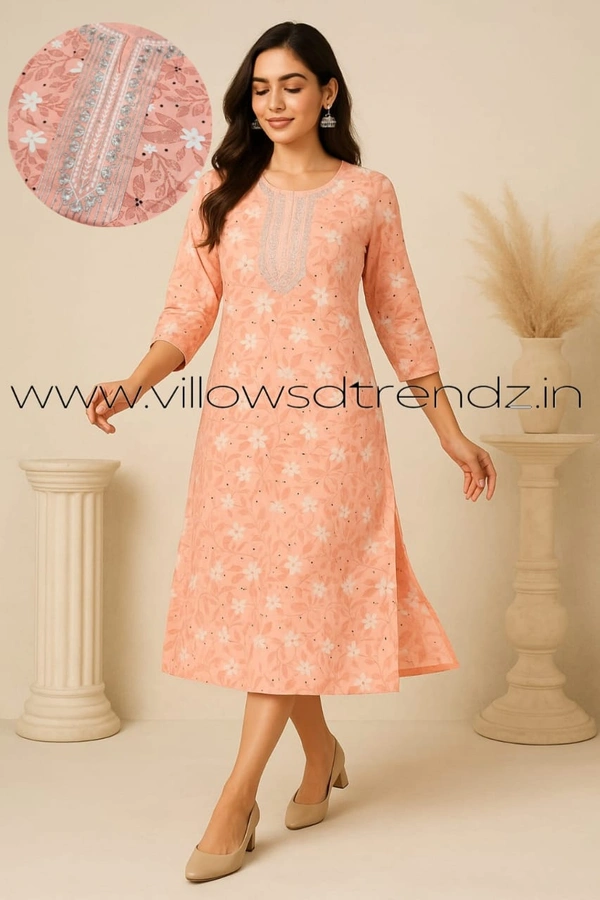 Avaasa Kurtis AV520 - Peach Orange, S