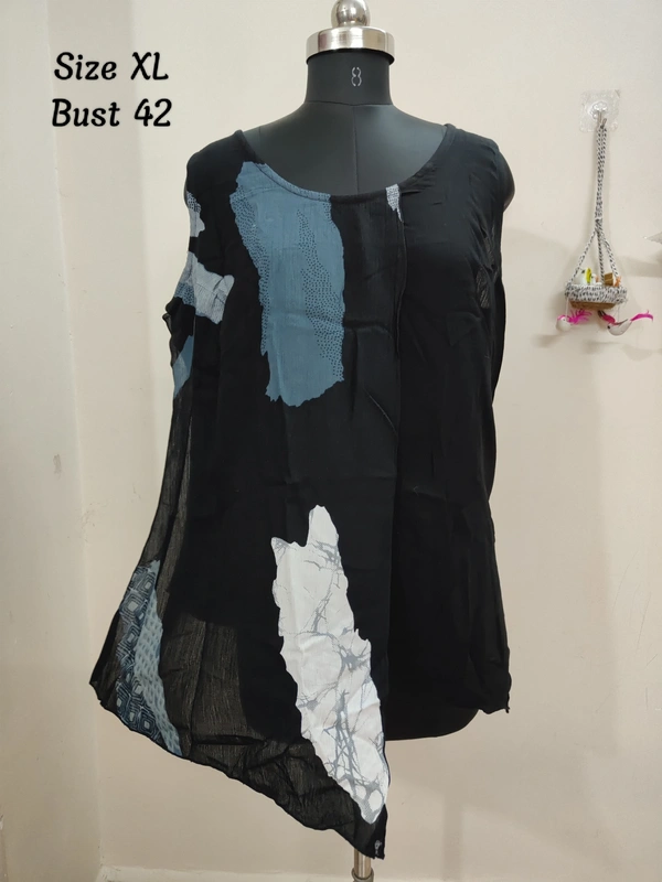 VDT Black Cross layered Tunic - Black, XL