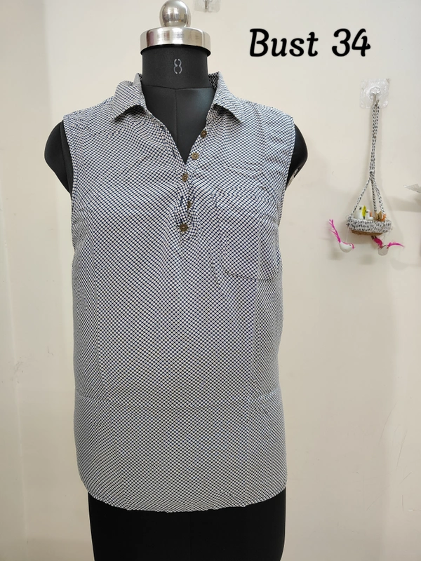 VDT Black Dotted Sleeveless Tunic - Black, XS