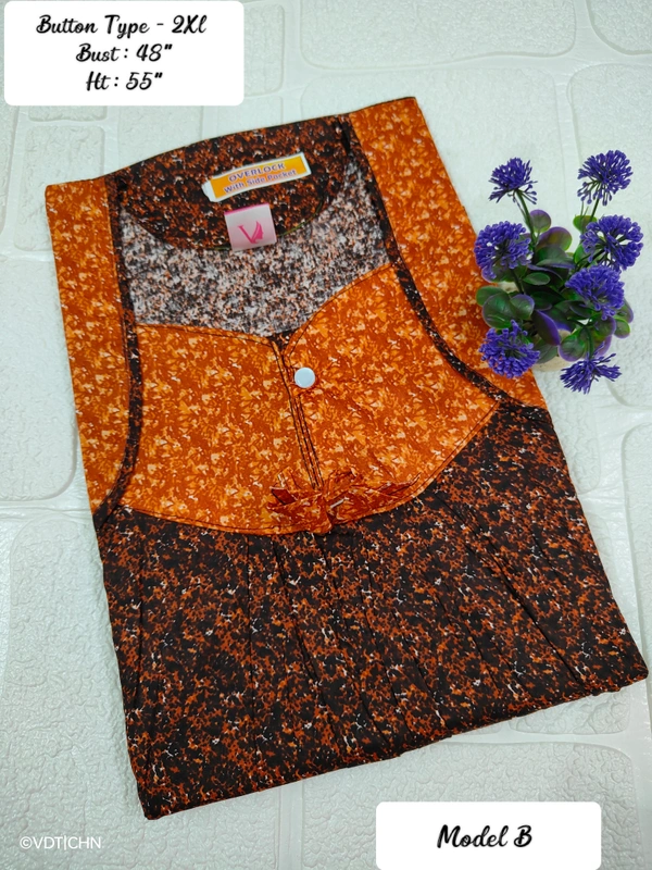 VDT Button type gown maxi NT10057 - XXL, Cofee brown
