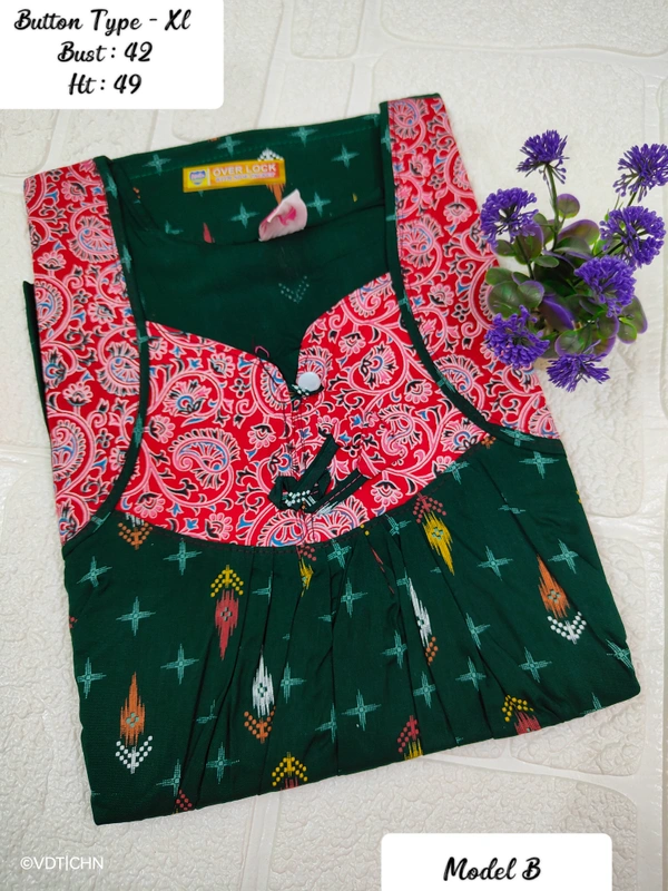 VDT Button type gown maxi NT10063 - XL, Dark green
