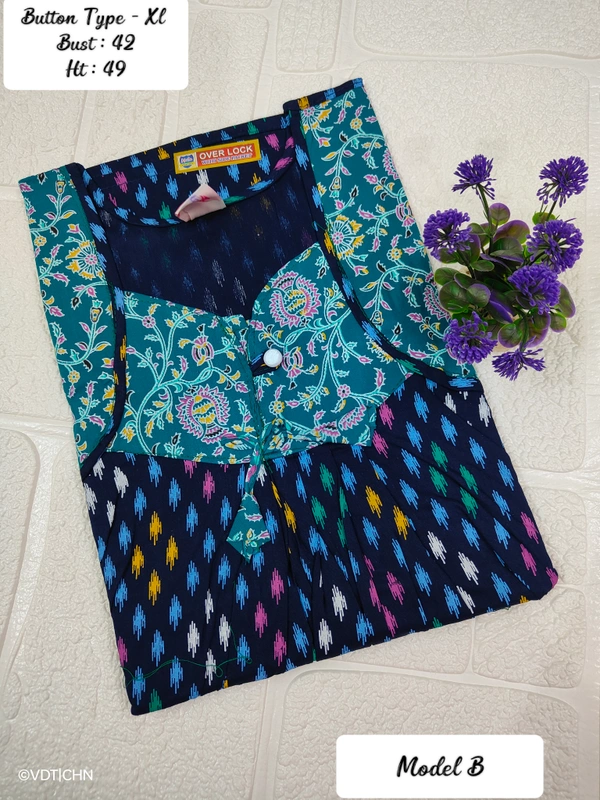 VDT Button type gown maxi NT10065 - XL, Ink blue