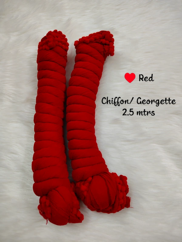 VDT Chiffon Nazim Georgette Duppata GS1370 - FS, Red