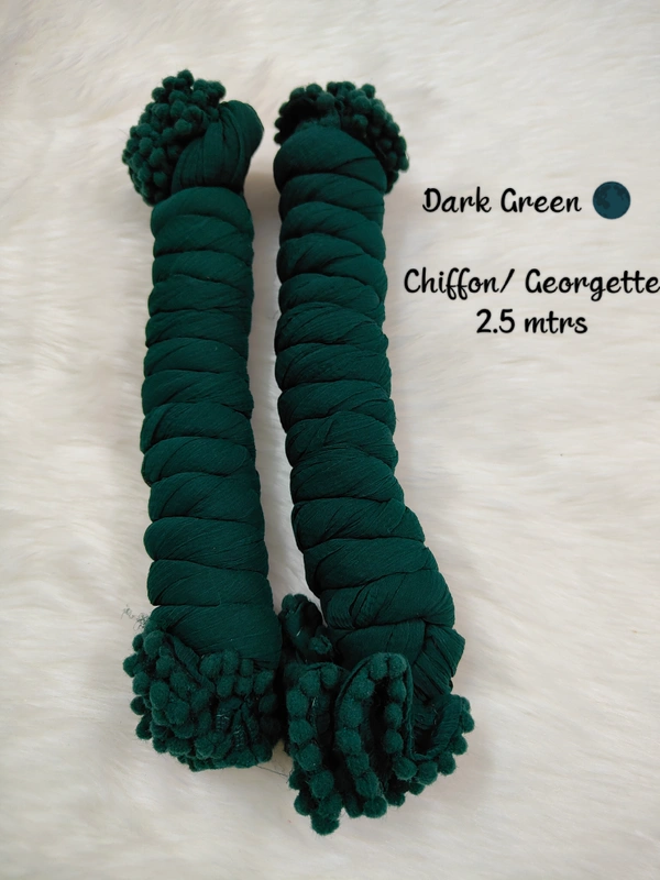 VDT Chiffon Nazim Georgette Duppata GS1370 - FS, Dark Green