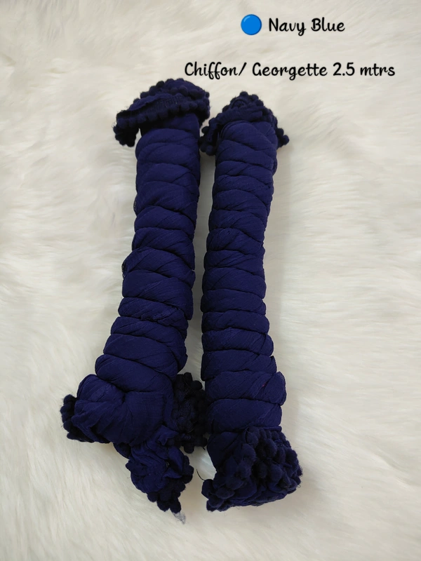 VDT Chiffon Nazim Georgette Duppata GS1370 - FS, Navy Blue