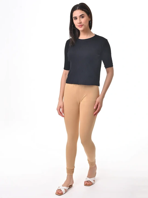 Fly Cute Chudithar Length Premium 4 Way Lycra Leggings FLF1554 - L, Skin