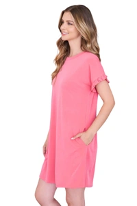 CLOVIA Cotton Knee Length Nightdress | Pink| LP13006 - XL, Pink