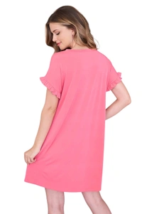 CLOVIA Cotton Knee Length Nightdress | Pink| LP13006 - XL, Pink