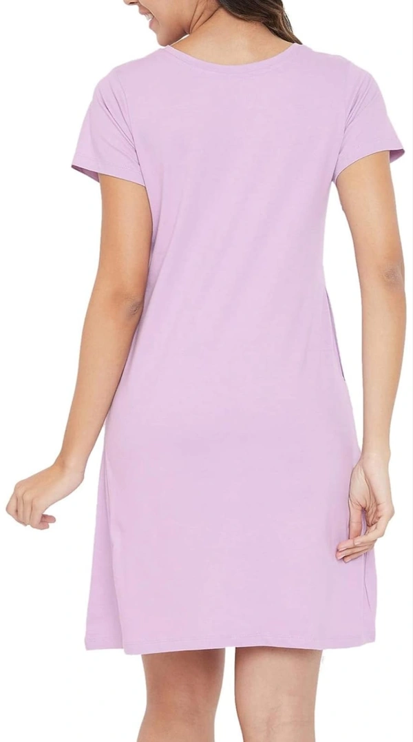 CLOVIA Cotton Knee Length Nightdress | Purple | LP13004 - 2XL, Purple