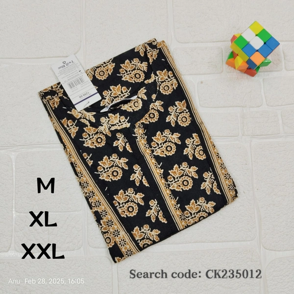 Twill Blue Cotton Kurtis CK235012 - M, Black