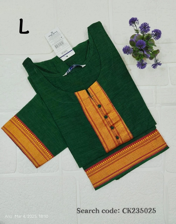 Twill Blue Cotton Kurtis CK235025 - L, Black