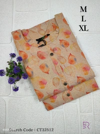 Ruthvi Ethnics Crush Tissue Kurta CT32512 - Peach Orange, L