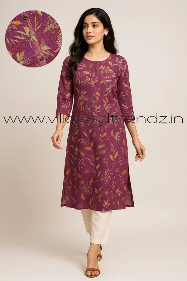 Ruthvi Ethnics Crush Tissue Kurta CT33010 - Onion Pink, M