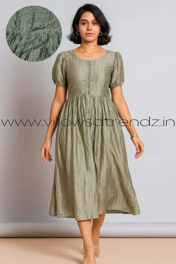 Ruthvi Ethnics Designer Kurti with Lining| Gown| 3/4th Sleeve| Grey | KL415002 - L, Grey