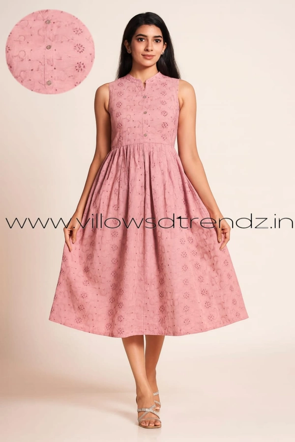 Ruthvi Ethnics Designer Kurti with Lining| Gown| 3/4th Sleeve| Pink | KL43001 - 2XL, Pink