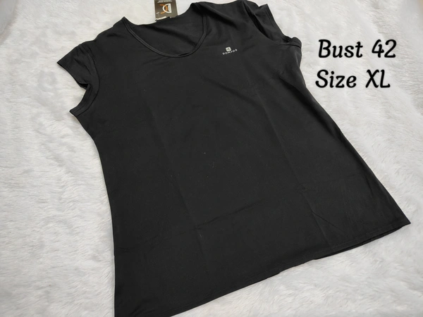 VDT Domyos plain womens tshirt - Black, XL