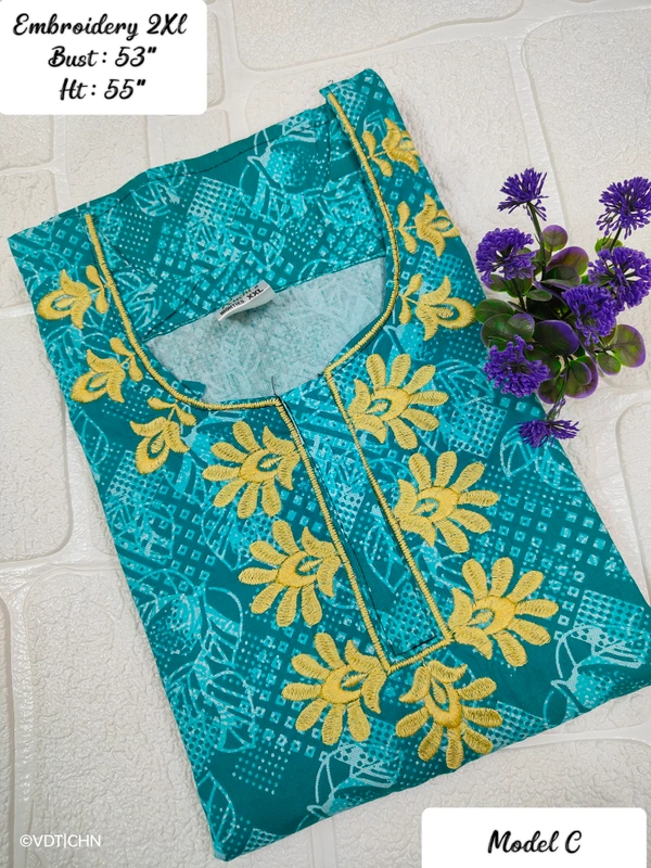 VDT Embroidary type gown maxi NT10075 - XXL, Sky blue