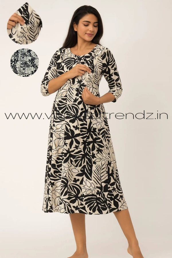 Ruthvi Ethnics Feeding Umbrella Rayon Kurti | Invisible Both Side Zip | Black | AV35001 - 2XL, Black