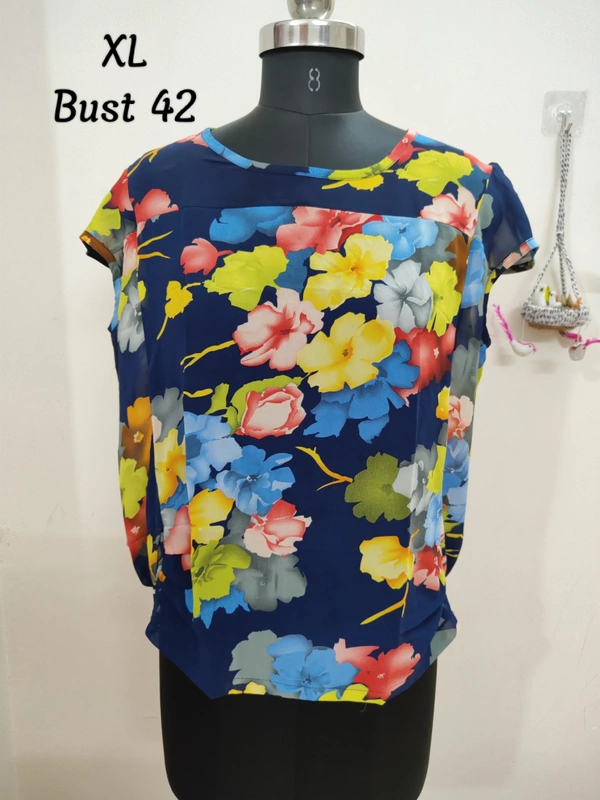 VDT Floral Printed Tunic - Blue, XL