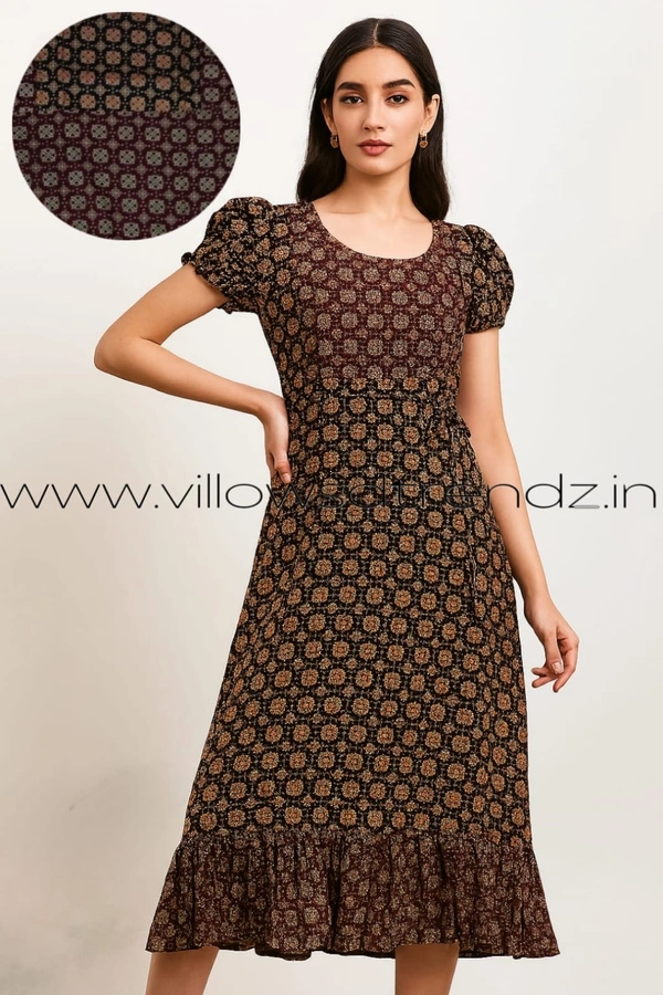 Ruthvi Ethnics Frock Nighty| Night Gown| Nighty |Black| FN249015 - Free Size(Refer Size Chart), Black