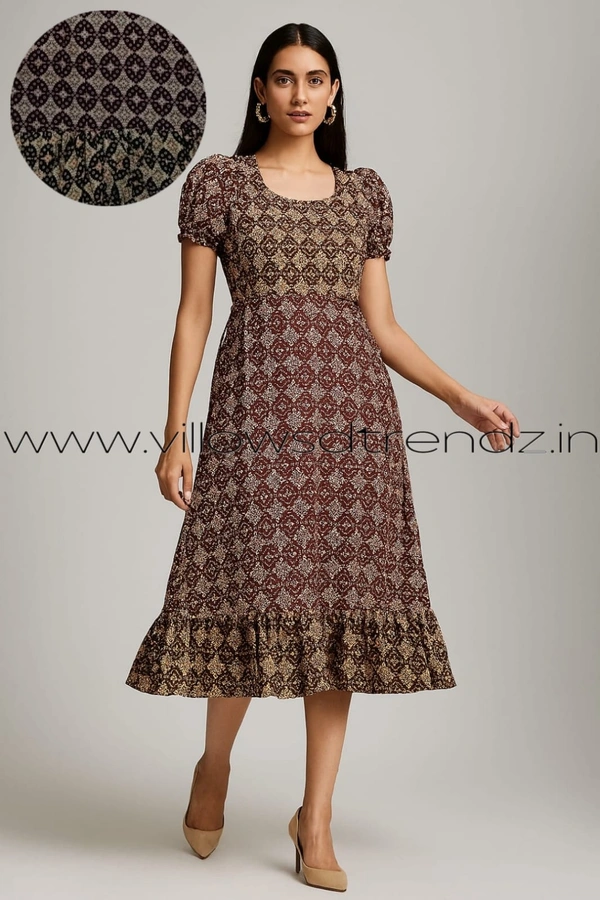 Ruthvi Ethnics Frock Nighty| Night Gown| Nighty |Brown| FN249023 - Free Size(Refer Size Chart), Brown