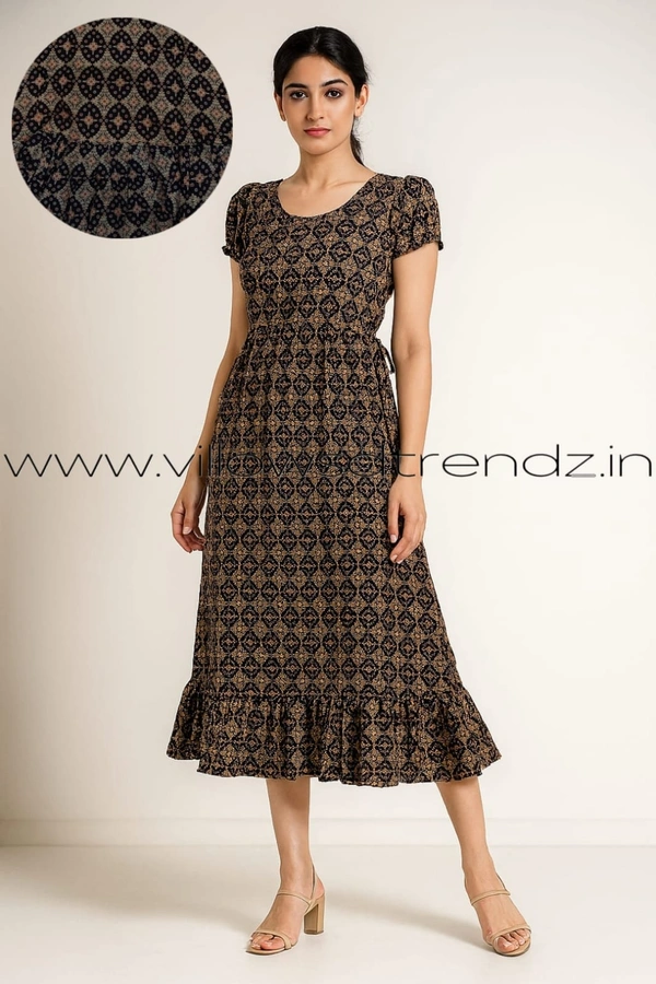 Ruthvi Ethnics Frock Nighty| Night Gown| Nighty |Brown| FN249025 - Free Size(Refer Size Chart), Brown