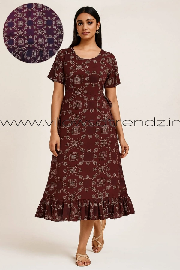 Ruthvi Ethnics Frock Nighty| Night Gown| Nighty |Meroon| FN249027 - Free Size(Refer Size Chart), Meroon