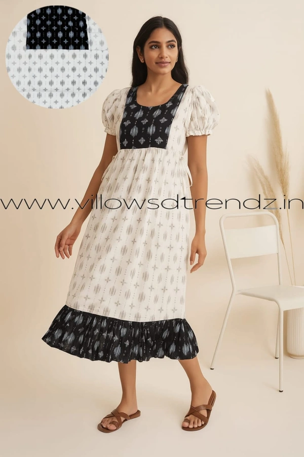 Ruthvi Ethnics Frock Nighty| Night Gown| Nighty| White | FN24904 - Free Size(Refer Size Chart), White