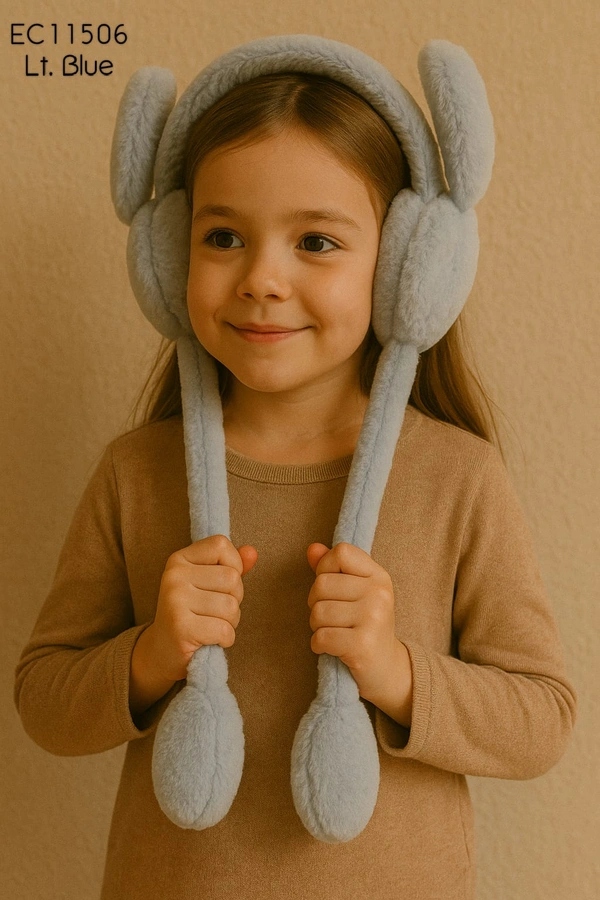 Prini's First Touch Fuzzy Earmuffs with Sound|Pack of 1| Soft and Lt.Blue |EC11506 - Free, Lt.Blue