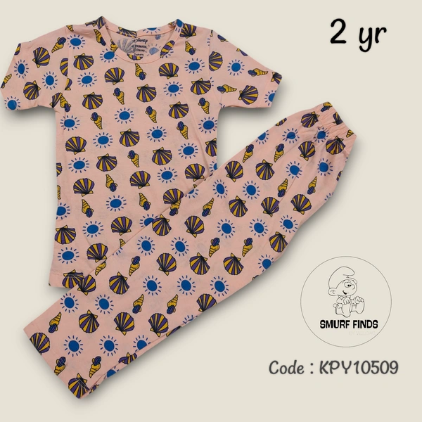 Smurf Finds Girls Pyjama set KPY10509 - 2 Year, Lt. orange