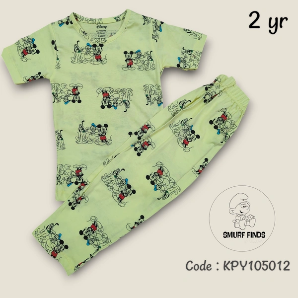 Smurf Finds Girls Pyjama set KPY10512 - 2 Year, Lt. Olive green