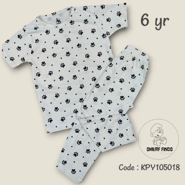 Smurf Finds Girls Pyjama set KPY10518 - 6 Year, White