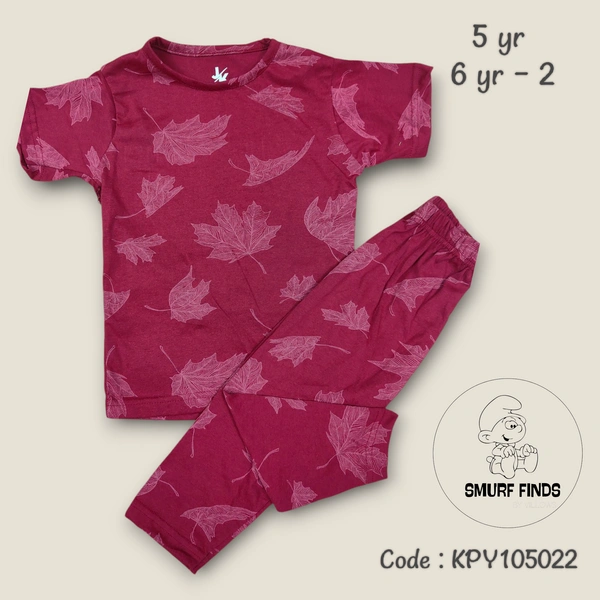 Smurf Finds Girls Pyjama set KPY10522 - 5 Year, Maroon
