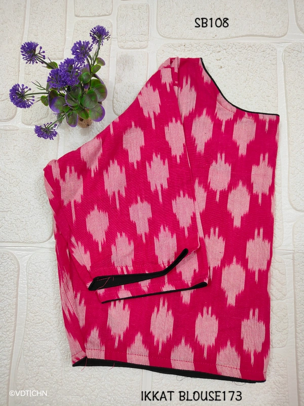 Ruthvi Ethnics Ikkat Blouse SB108 - Pink, FS