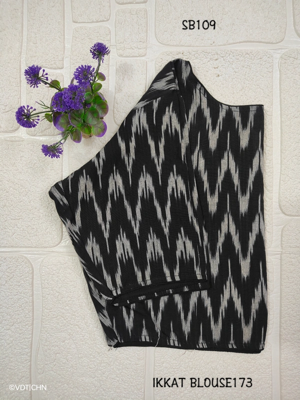 Ruthvi Ethnics Ikkat Blouse SB109 - Black, FS