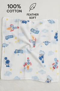 Prini's First Touch Imported Muslin Swaddel Towel|Bath Towel |Pack Contains 1 Towel|100% Organic Cotton| 120 x 120 cm| White | MIPT19001 - 120 x 120 cm, White