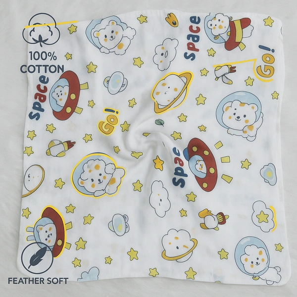 Prini's First Touch Imported Muslin Swaddel Towel|Bath Towel |Pack Contains 1 Towel|100% Organic Cotton| 120 x 120 cm| White | MIPT19007 - 120 x 120 cm, White