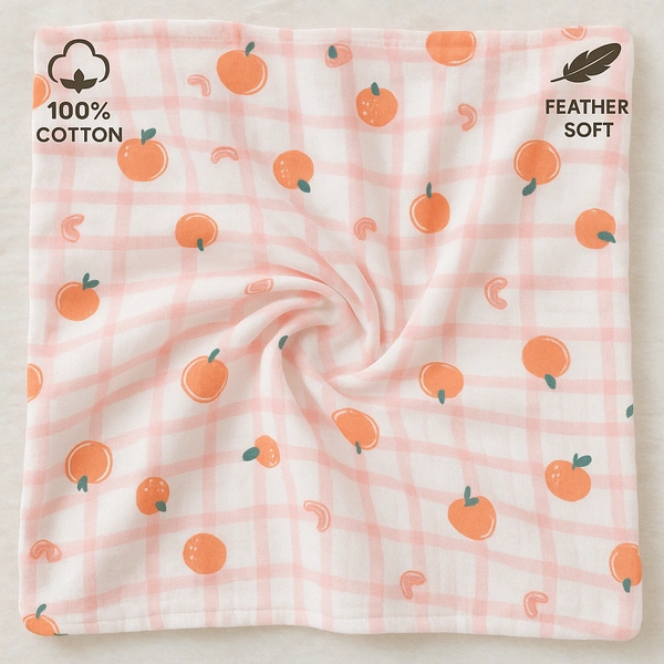 Prini's First Touch Imported Muslin Swaddel Towel|Bath Towel |Pack Contains 1 Towel|100% Organic Cotton| 120 x 120 cm| Light pink | MIPT19004 - 120 x 120 cm, Light pink